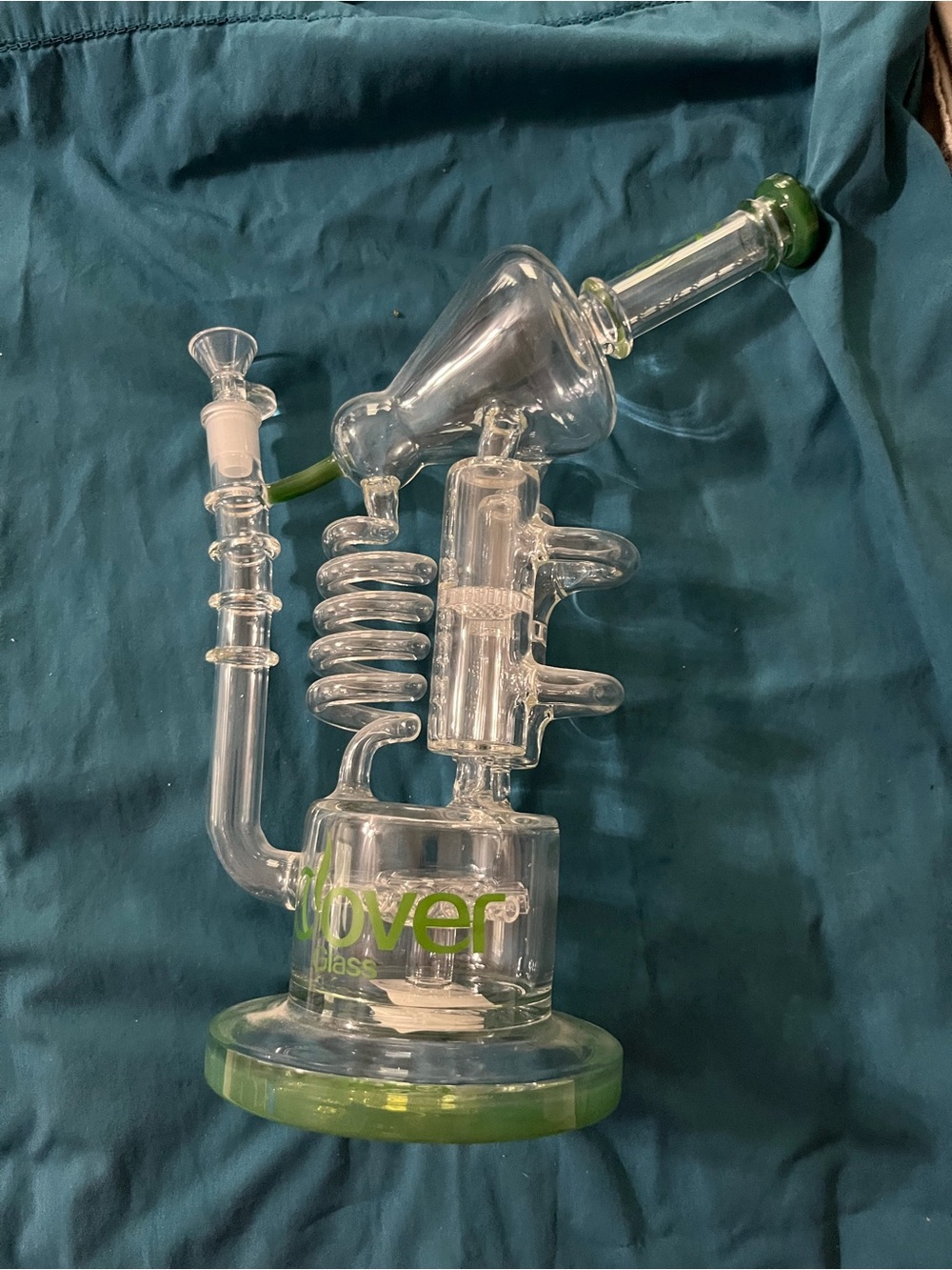 Green-Accent Percolator Water Piece - Green